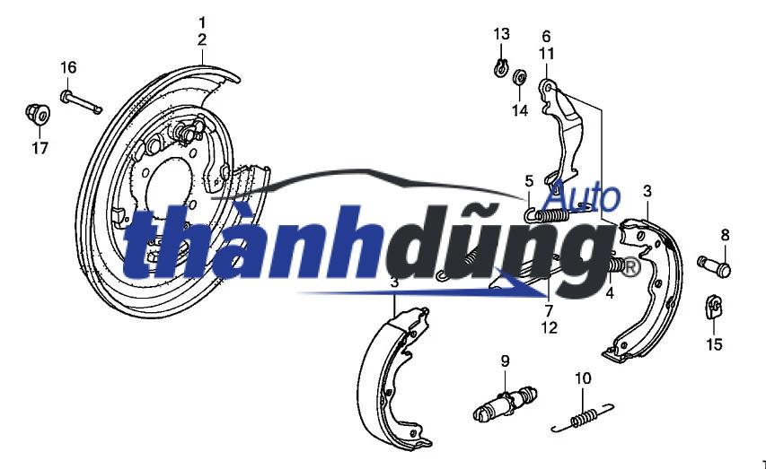 MÁ PHANH SAU TOYOTA COROLLA 2000-2005 | K2288 - Ảnh 4