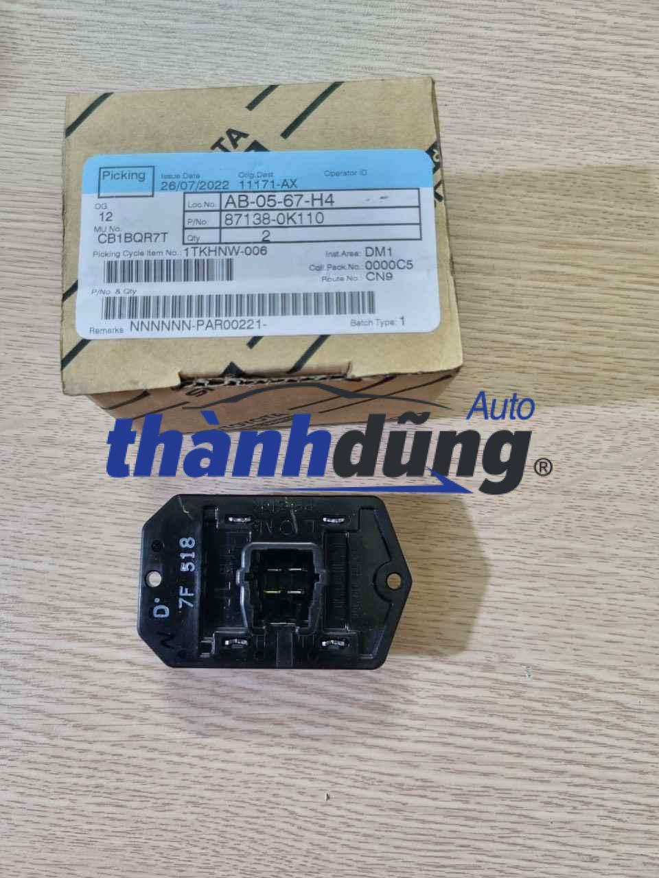 TRỞ QUẠT GIÀN LẠNH TOYOTA FORTUNER