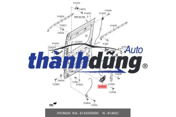 CƠ CẤU NGẬM KHÓA CỬA HYUNDAI SANTAFE 2019-2022 | 81410S1010 - Ảnh 4