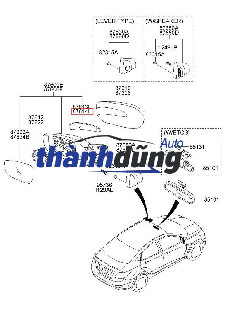 XI NHAN GƯƠNG SUZUKI ERTIGA 2015-2018 | 3641082K00000 - Ảnh 3