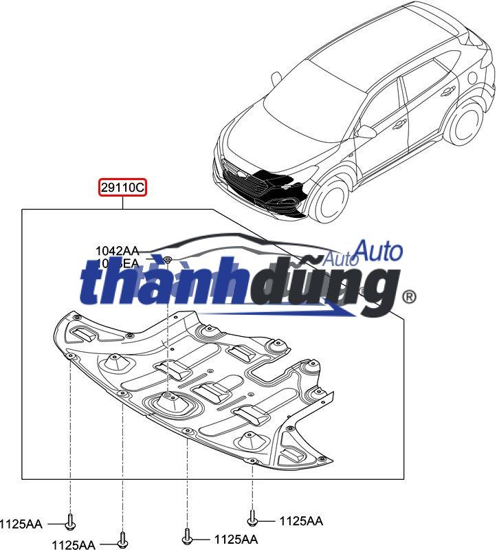 CHẮN BÙN GẦM MÁY TRÁI HONDA CITY | 74165T9AT00 - Ảnh 3