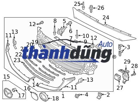ỐP TRÊN MẶT CA LĂNG MAZDA 3 | MZ07161MA - Ảnh 3