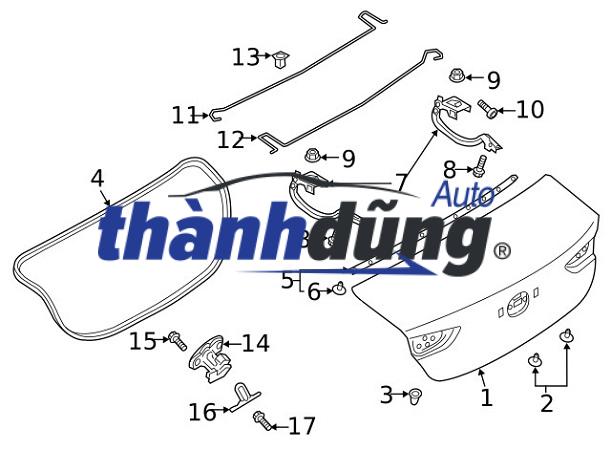 THANH XOẮN CỐP HẬU HONDA CITY | 74872T9NP11 - Ảnh 4