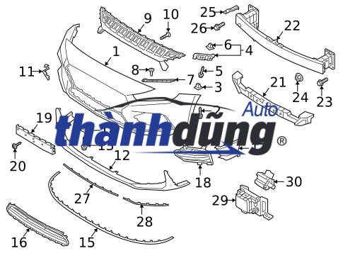 GIOĂNG MÉP TRÊN CẢN TRƯỚC HYUNDAI ACCENT 2011-2016 | 863571R000 - Ảnh 4
