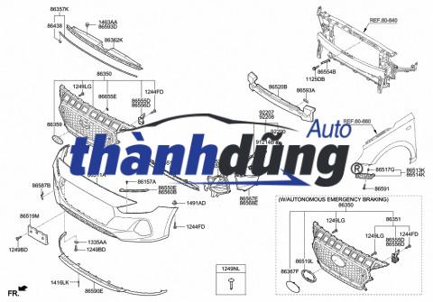 GIOĂNG MÉP TRÊN CẢN TRƯỚC HYUNDAI ACCENT 2011-2016 | 863571R000 - Ảnh 3