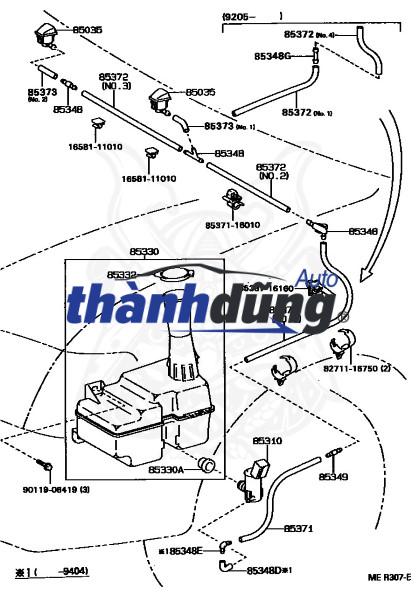 VAN CHIA NƯỚC RỬA KÍNH LEXUS IS300 | 853210A010 - Ảnh 3