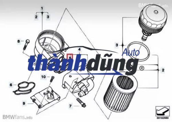 CỤM CỐC LỌC NHỚT ISUZU NKR77 | 898184212 - Ảnh 4