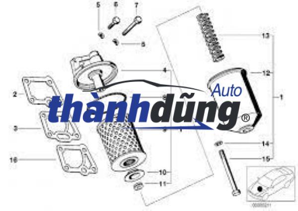 CỤM CỐC LỌC NHỚT ISUZU NKR77 | 898184212 - Ảnh 3