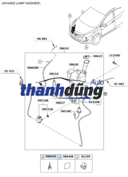 VÒI PHUN NƯỚC RỬA ĐÈN PHA HYUNDAI TUCSON 2016 | 98672D3000 - Ảnh 3