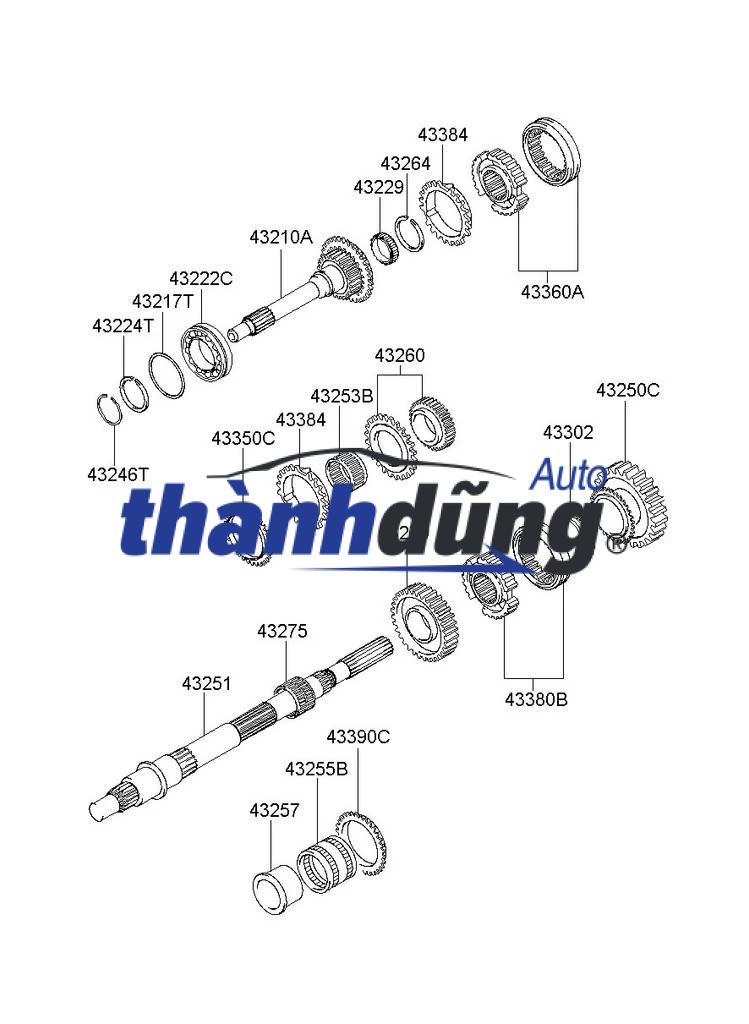TRỤC CƠ KIA K3000 JT | 0K75A11301 - Ảnh 3