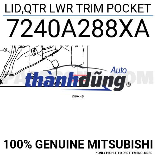 NẮP ĐẬY HỐC ĐỰNG KÍCH NÂNG GẦM MITSUBISHI XPANDER | 7240A288XA - Ảnh 3