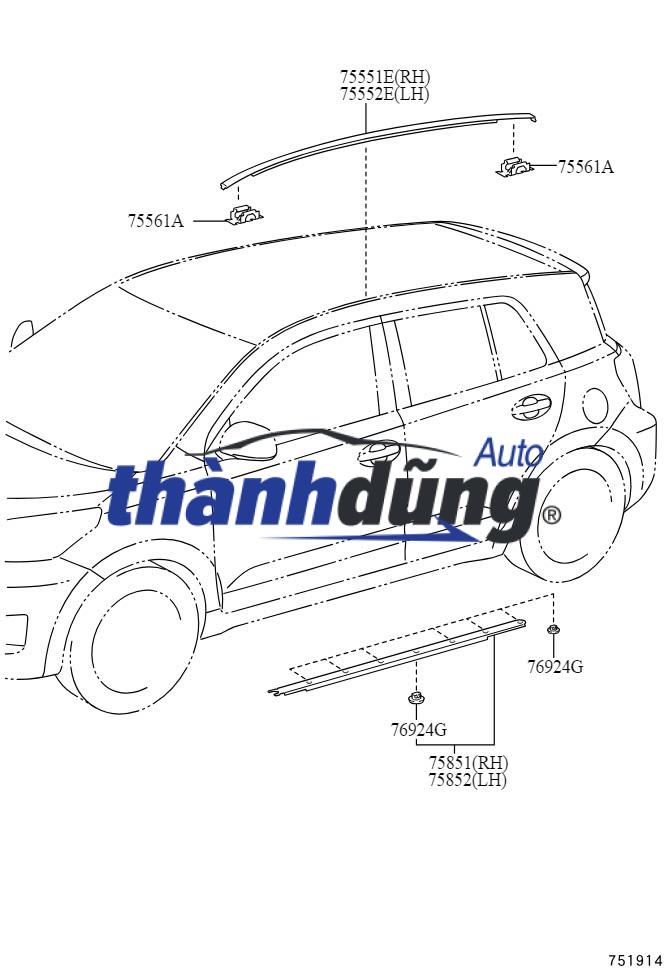 GIOĂNG CHẠY NÓC NISSAN QASHQAI 2008-2013 | 768432FL0AA098 - Ảnh 4