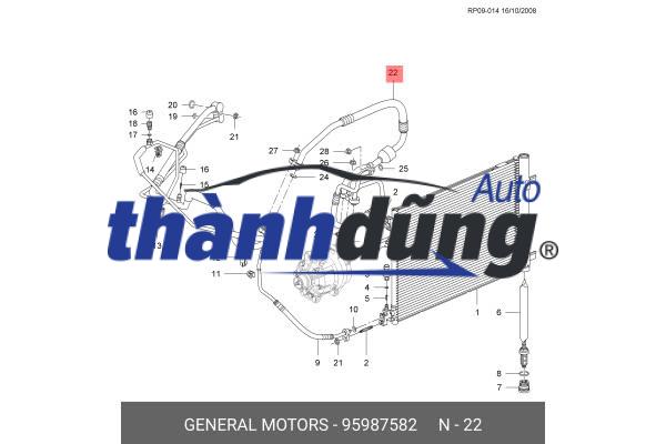 TUY Ô GA VÀO LỐC ĐIỀU HÒA CHEVROLET CRUZE 2009-2018 | 95987582 - Ảnh 3