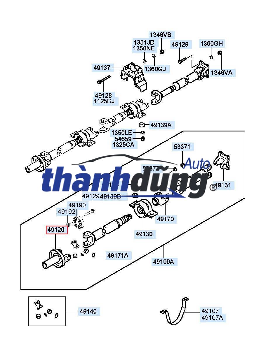 KHẤU NỔI CÁC ĐĂNG HYUNDAI PORTER 2 D4BF | 491204A000 - Ảnh 4