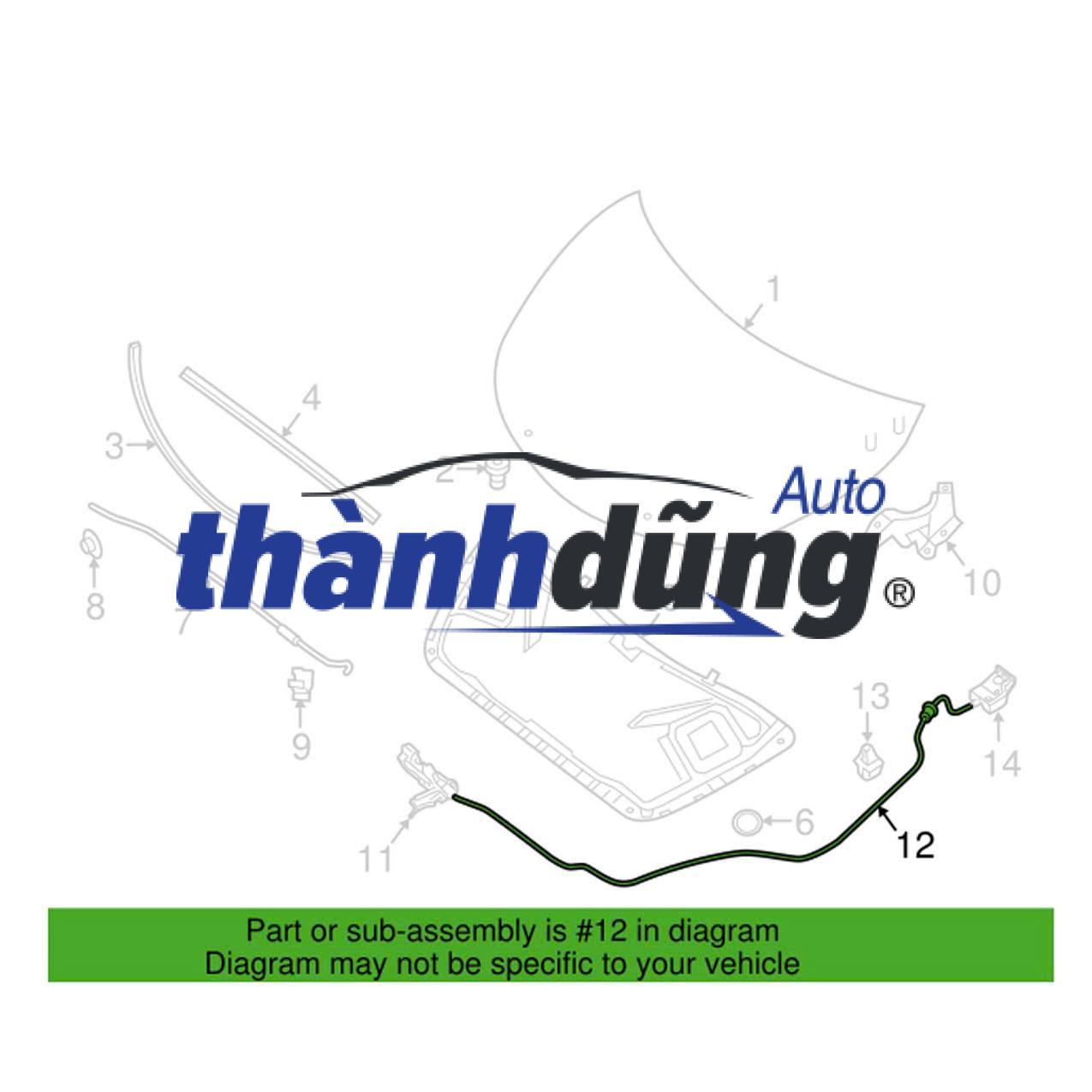 DÂY GIẬT NẮP CAPO HYUNDAI I10 2014-2023 | 81190B4000 - Ảnh 5