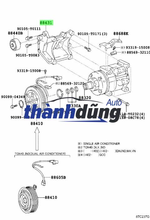 Giá bắt lốc lạnh TOYOTA FORTUNER 2008-2016 | 884310K010 - Ảnh 3