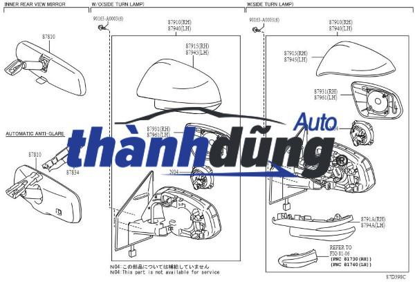 GƯƠNG CHIẾU HẬU ISUZU DMAX 2012-2020 | 8982007330 - Ảnh 3