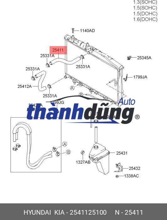 ỐNG NƯỚC RA HYUNDAI ACCENT 2013-2017 | 973121R000 - Ảnh 5