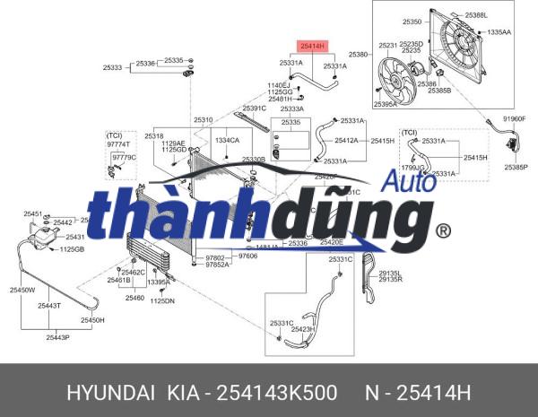 ỐNG NƯỚC RA HYUNDAI ACCENT 2013-2017 | 973121R000 - Ảnh 6