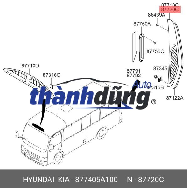 NẮP THÔNG GIÓ TRẦN XE HYUNDAI COUNTY 2006 | 877405A100 - Ảnh 4