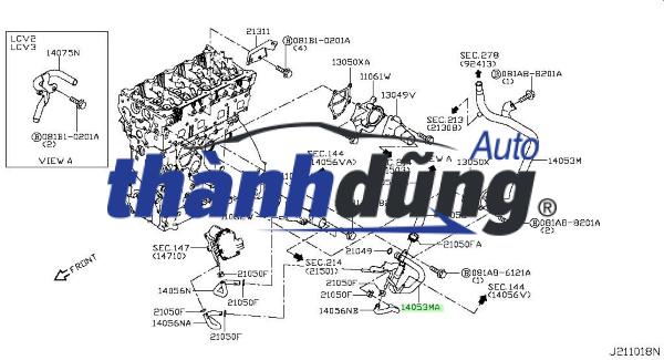CỔ ĐỔ NƯỚC NISSAN XTRAIL 2011-2018 | 13049EN200 - Ảnh 4