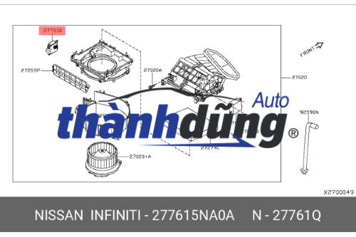 TRỞ QUẠT ĐIỀU HÒA INFINITI QX50 2021-2025 | 27761DF61A - Ảnh 3