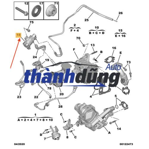 VAN TURBO CỔ HÚT AUDI A5 2014-2019 | 06H906283 - Ảnh 3