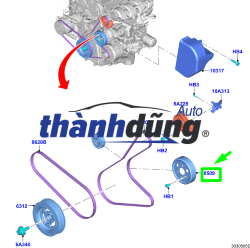 PULY BƠM NƯỚC KIA MORNING 2005-2011 | 2522102503 - Ảnh 3