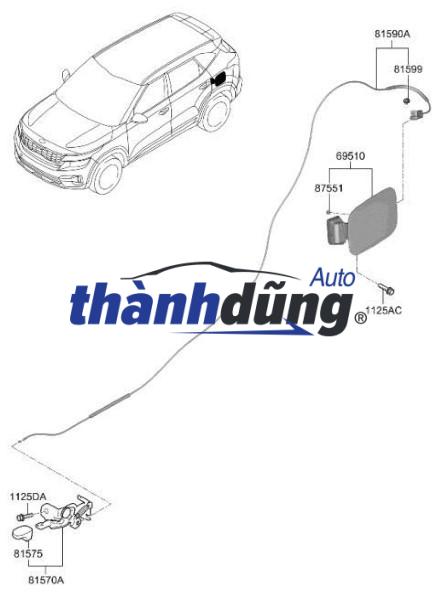 CÁP MỞ NẮP BÌNH XĂNG MAZDA 2 2011-2022 | DB7A56880A - Ảnh 4