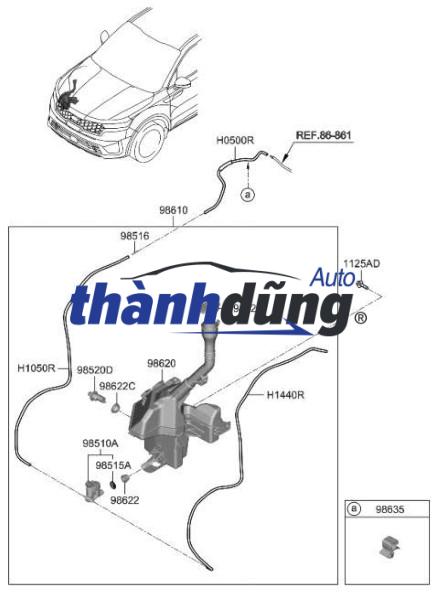 CỔ ĐỔ NƯỚC RỬA KÍNH CHEVROLET SPARK 2006-2010 | 96484289 - Ảnh 5