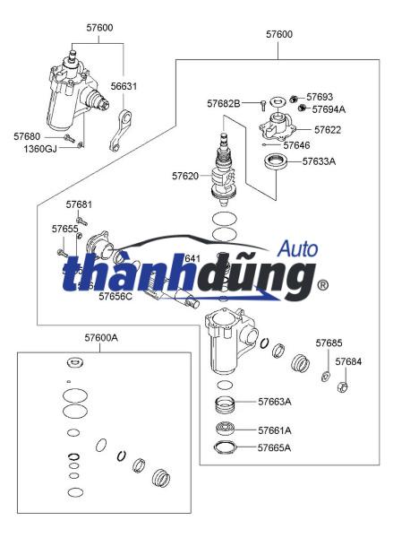 PHỚT BÓT LÁI HYUNDAI HD72 1997-2005 | 576005HA01 - Ảnh 5