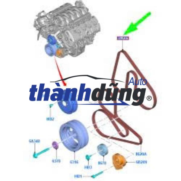 DÂY CUROA ĐIỀU HÒA FORD FOCUS 2005-2012 | CM5EB620BA - Ảnh 5