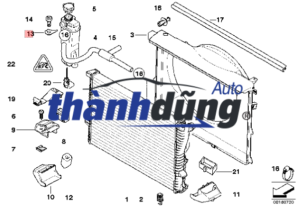 NẮP BÌNH NƯỚC PHỤ CHEVROLET CRUZE 2011-2018 | 13565087 - Ảnh 5