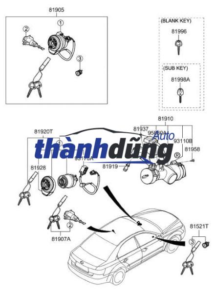 Ổ KHÓA CỔ VÔ LĂNG KIA CERATO 2013-2018 | 81900A7000 - Ảnh 4