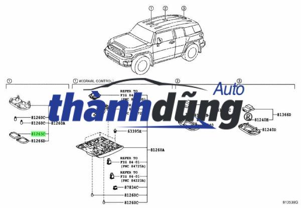 NẮP ĐÈN TRẦN TOYOTA VIOS 2008-2013 | 8126552020 - Ảnh 4