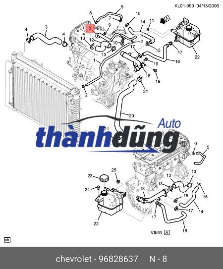 ỐNG BƯỚM GA TỚ BÌNH NƯỚC PHỤ CHEVROLET CAPTIVA 2006-2012 | 96828637 - Ảnh 5
