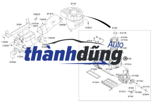 HỘP QUẠT DÀN LẠNH TÁP LÔ HYUNDAI HD78 | 971505H104 - Ảnh 4