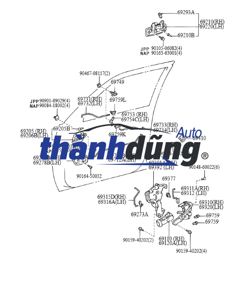 Ổ KHÓA CÁNH CỬA HYUNDAI HD210 | 819107AB00 - Ảnh 4