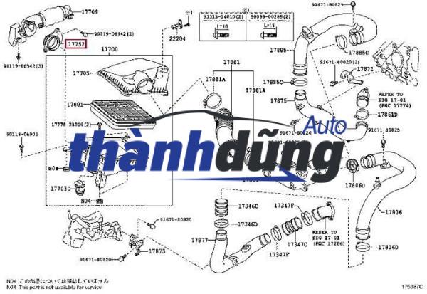ỐNG GIÓ BẦU E TOYOTA INNOVA 2015-2025 | 173610L021 - Ảnh 4