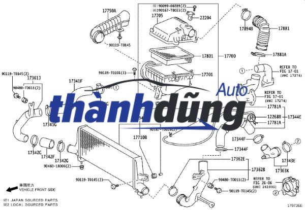 ỐNG GIÓ BẦU E TOYOTA INNOVA 2015-2025 | 173610L021 - Ảnh 5