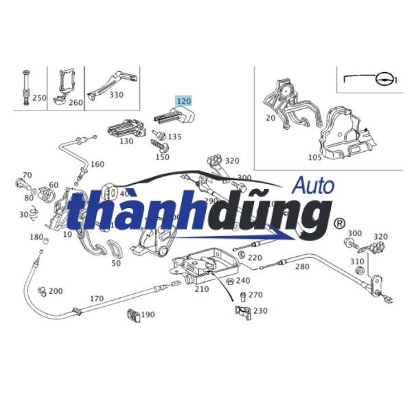 MÓC KÉO PHANH TAY MERCEDES C200 | 2034270620 - Ảnh 4