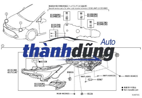 NẸP MẠ ĐÈN PHA TOYOTA AVANZA 2022-2026 | 81156BZ030 - Ảnh 5