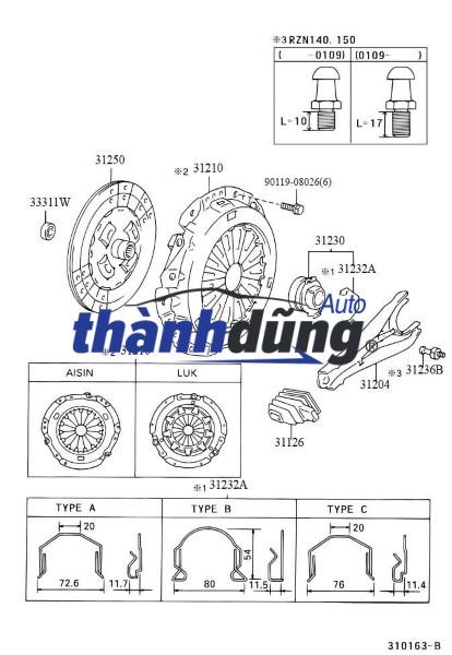 ỐC CÀNG CUA ĐẨY BI TÊ TOYOTA CROWN 1997-2002 | 3123626010 - Ảnh 4