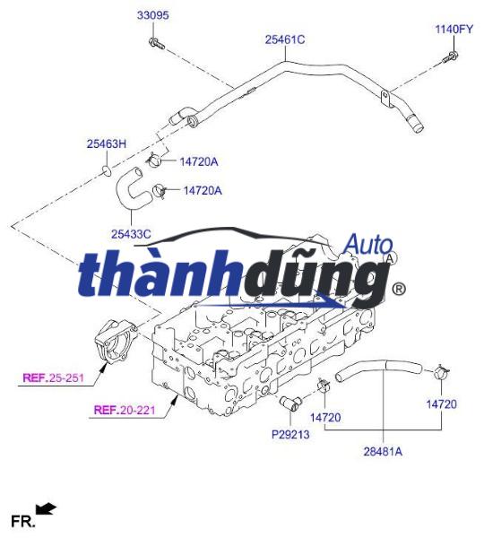 254624A700 CÚT NƯỚC LÀM MÁT THÂN MÁY B KIA K2700 2006-2011 - Ảnh 4