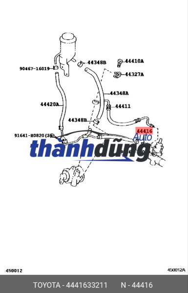 ỐNG DẦU HỒI TRỢ LỰC LÁI LEXUS GX470 2007-2012 | 4441633211 - Ảnh 4