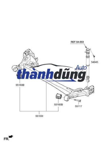 DẦM CẦU SAU KIA RIO 2011-2017 | 551001W610 - Ảnh 4