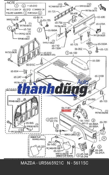 TẤM CHẮN BÙN SAU TRÁI MAZDA BT50 2011-2023 | UC2B561J1A - Ảnh 3