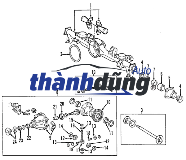 DẦM NGANG CẦU SAU TOYOTA VIOS 2008-2013 | 421100D221 - Ảnh 4