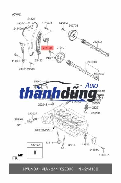TĂNG XÍCH BƠM CAO ÁP HYUNDAI PORTER 2 2013-2021 | 243704A100 - Ảnh 4