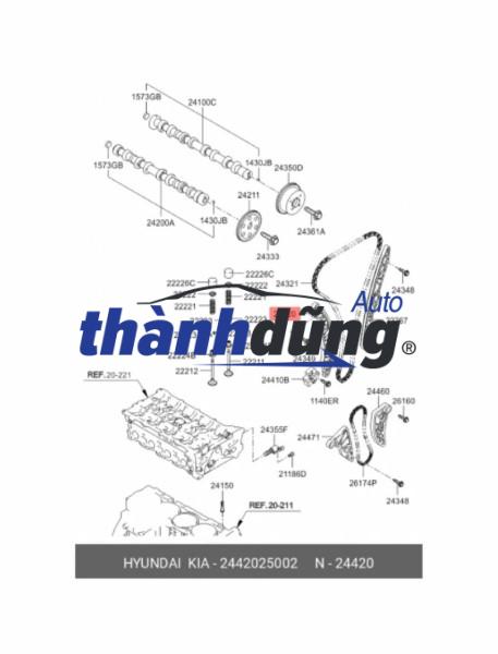 TĂNG XÍCH BƠM CAO ÁP HYUNDAI PORTER 2 2013-2021 | 243704A100 - Ảnh 5
